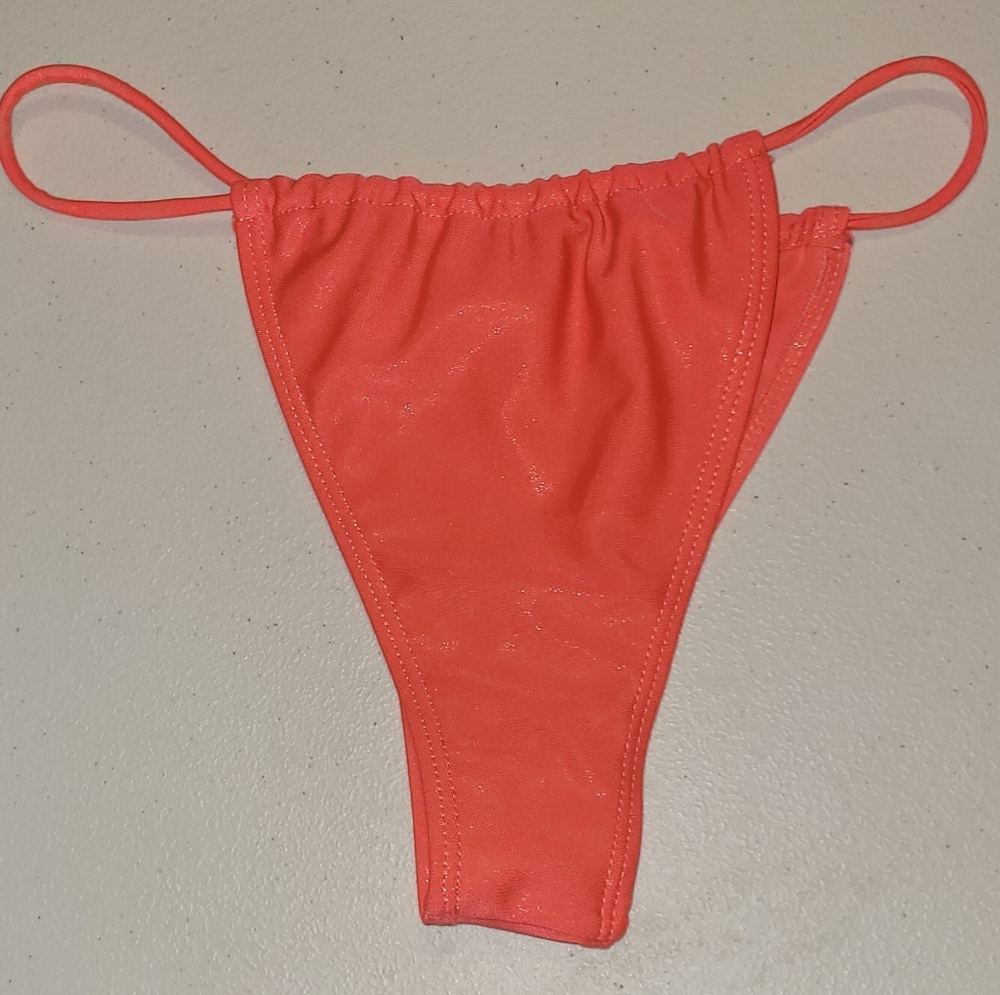 Vibrant Shimmering Orange Cheeky Bikini Bottom, Small
